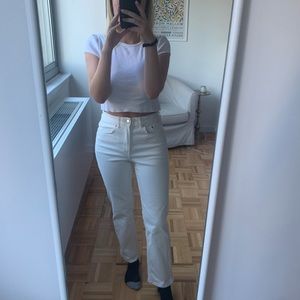 American Vintage cream straight leg jeans